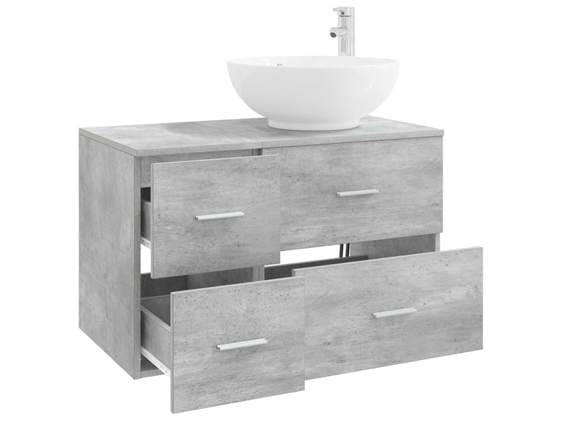  Ensemble de mobilier de salle de bain 2 pc gris béton cf64145  - Conforama C