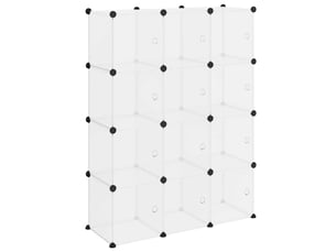 Organiseur de rangement en cube avec 12 cubes et portes en pp transparent
