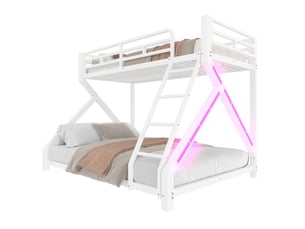 Lit superposé 90x140/200 cm OKWISH coloris blanc
