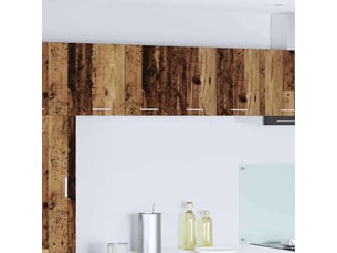Meuble de rangement cuisine, armoire suspendue bois ancien et blanc 60x31x40cm