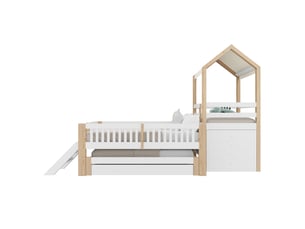 Lit cabane 90x190 cm coloris bicolore