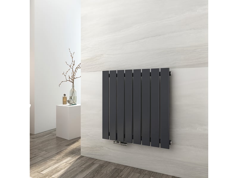  Emke radiateur à eau chaude, radiateur plat seule couche connexion latérale, anthracite 63 x 61,6 cm 438 w  - Conforama B