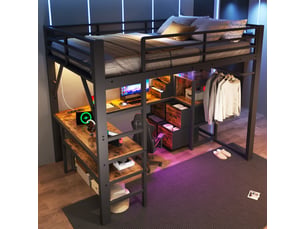 Lit mezzanine 140x200 cm <strong>MODERNLUXE</strong> <strong></strong> coloris noir