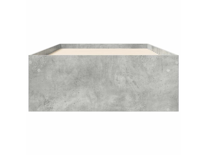  Lit simple- lit adulte -  cadre de lit avec rangement avec étagère gris béton 80 x 200 cm  - Conforama C