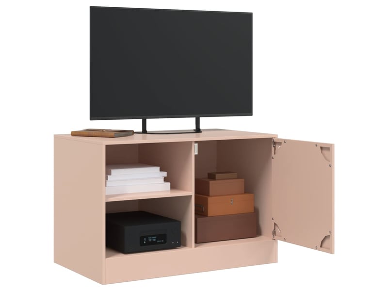  Lot de 2 meuble tv bas salon rose 67x39x44 cm acier shl52386  - Conforama D