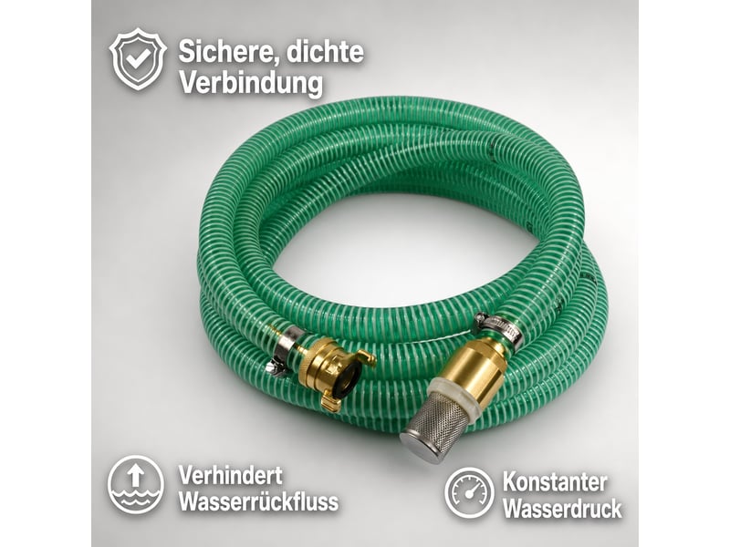  Kit d'aspiration et de refoulement 1 pouce en laiton, tuyau 1m, 6 bar pour irrigation  - Conforama B
