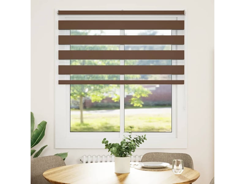  Store zèbre, store de fenêtre marron 120x150cm largeur du tissu 115,9cm polyester cf48660  - Conforama A