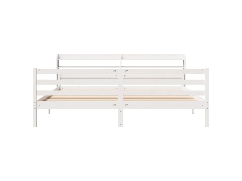  Lit double- lit adulte -  cadre de lit avec tête de lit sans matelas blanc 200x200 cm  - Conforama C
