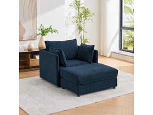 Fauteuil fixe <strong>NECHE</strong> <strong>W3245S00026</strong> Velours bleu