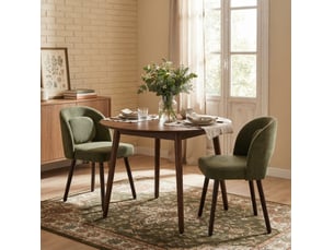 Lot de 2 chaises de salle à manger ergonomiques 50.5x47x77.5 cm vert foncé