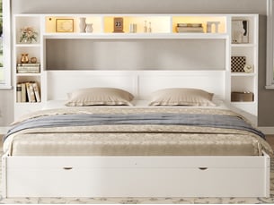 Lit 2 places 180x200 cm LEYTN   coloris blanc