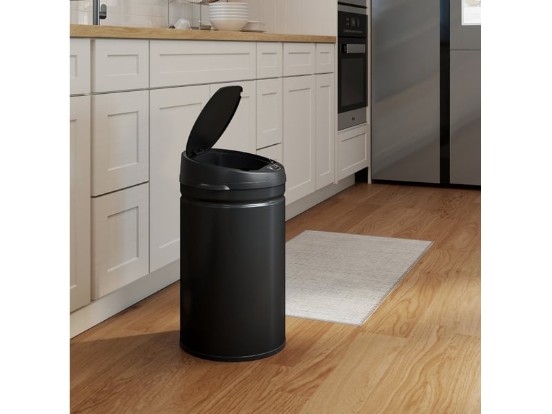  Poubelle sensor 30 l avec fonction soft-close, poubelle sans contact en acier inoxydable pour une cuisine hygienique  - Conforama D