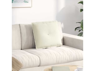 Coussin de dos, coussin de dossier crème 50 x 45 cm tissu en velours côtelé cf54633
