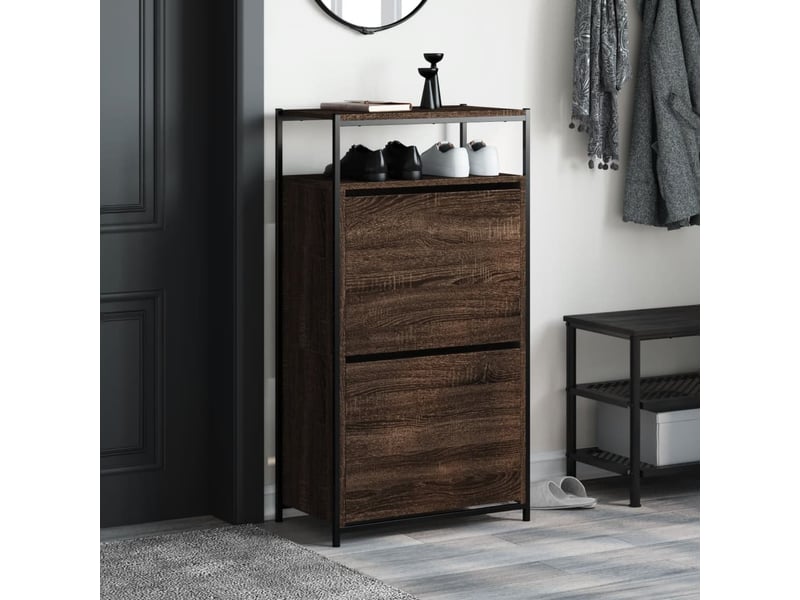  Meuble à chaussures, armoire à chaussures chêne brun shl2148  - Conforama C