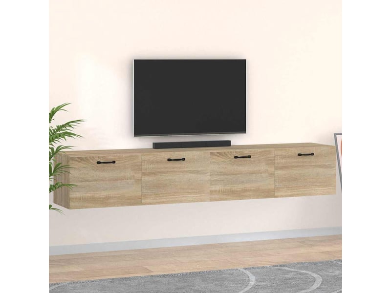  Armoires murales 2 pcs, meuble de rangement salon chêne sonoma 100x36,5x35 cm shl4297  - Conforama B