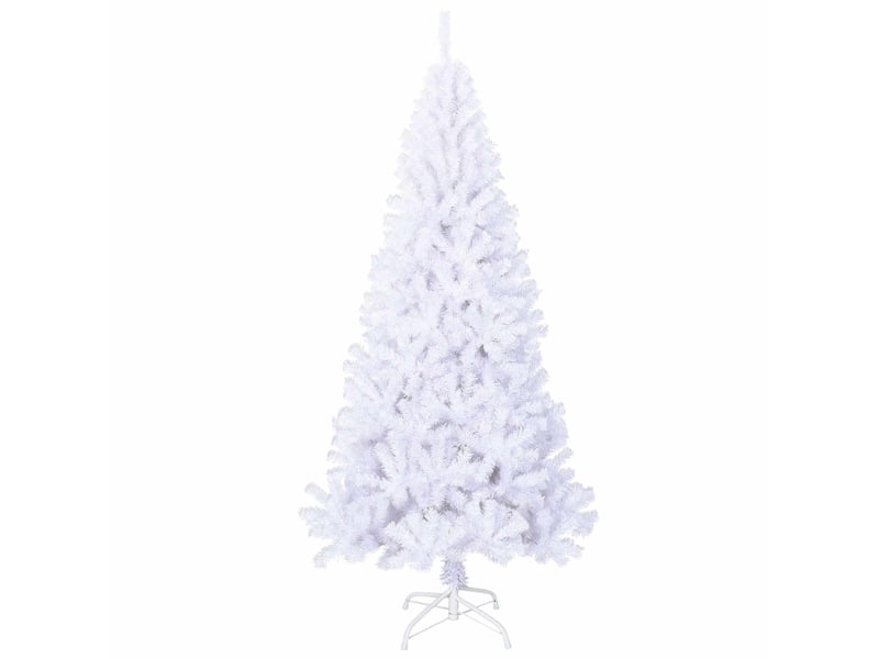  Sapin de noël artificiel, arbre de noël avec 300 led blanc 180 cm pvc et acier shl2183  - Conforama E