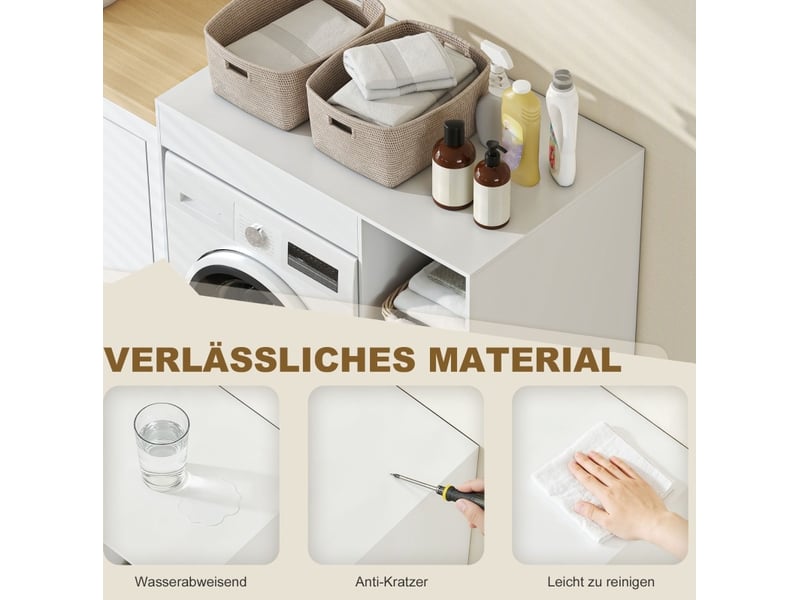  Meuble au-dessus de machine à laver 96x60x90,5 cm rangement ouvert bois blanc  - Conforama E