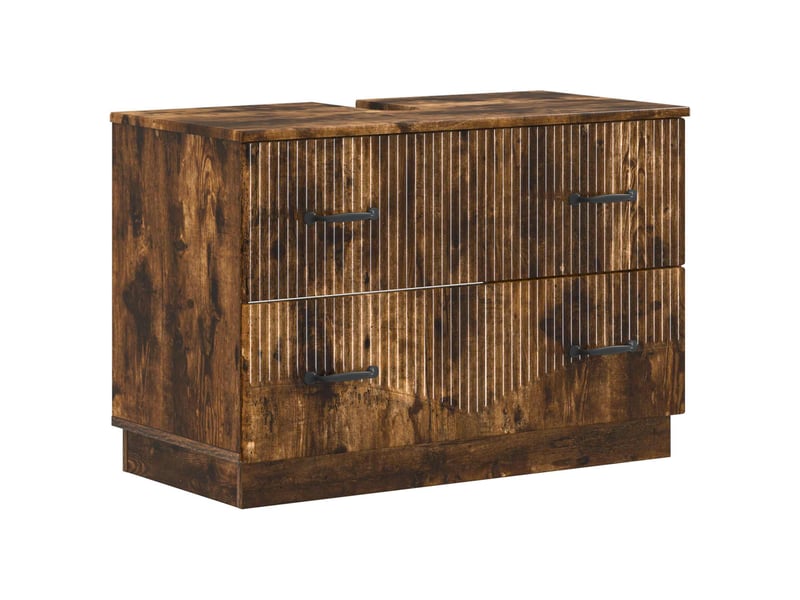 Ensemble de 2 meubles de salle de bain hoorn chêne fumé cf63183 - Conforama C
