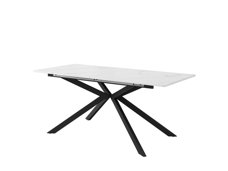 Table rectangulaire 180x70x75 5 cm table de salon polyvalente en mdf métal et velours noir et blanc - Conforama A