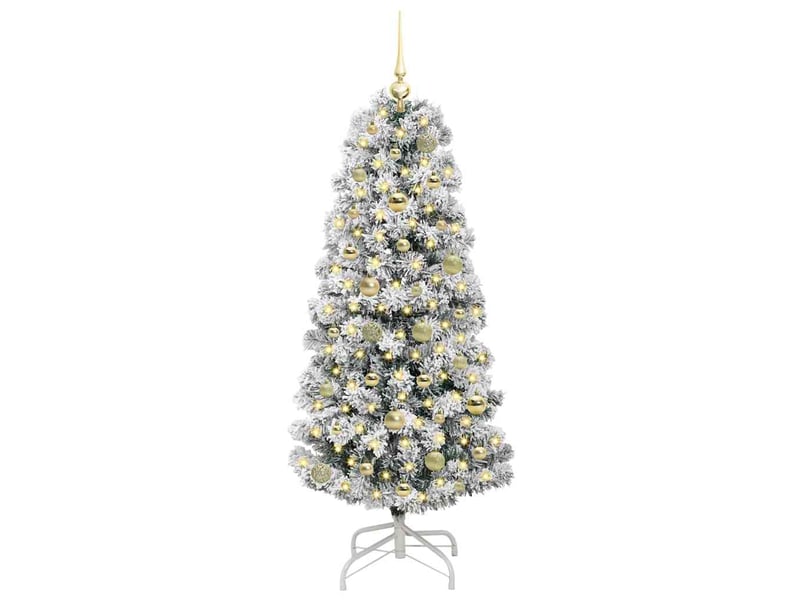 Sapin de noël, arbre de noël artificiel à branches articulées vert et blanc cf61139 - Conforama C