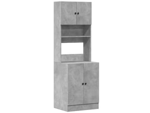 Meuble de rangement, armoire de cuisine gris béton 60x50x180cm bois d'ingénierie