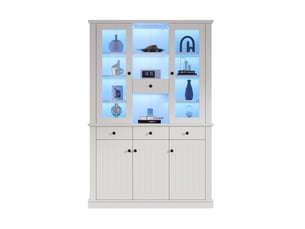 Vitrine coloris blanc 21 étagère(s) MIVRAY   - 119.5 cmx180 cm