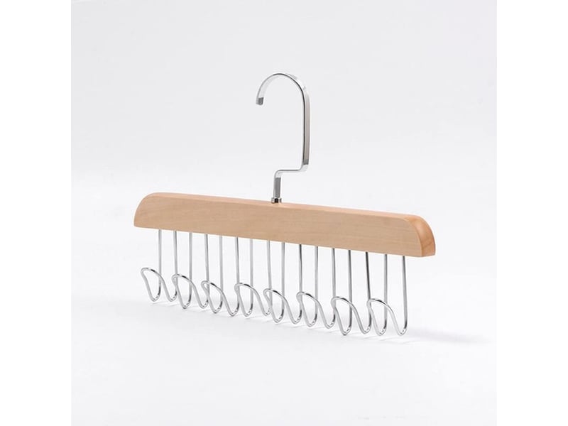  Cintre en pour ceintures, cintre antidérapant cravates clips, porte-cravates, cintres porte-cravates, ceintures (8 crochets), 28 x 18cm  - Conforama A