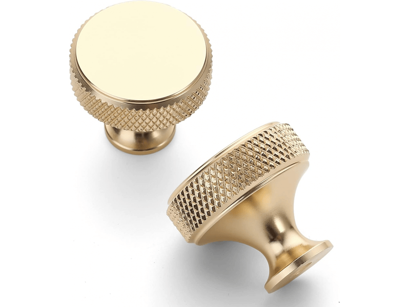  Jeu de 10 boutons ronds pour meubles de cuisine, boutons dorés pour portes d'armoires et cuisines.  - Conforama B