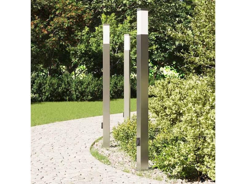  Lot de 3 borne lumineuse avec sortie 110 cm acier inoxydable ip44  - Conforama C