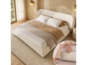 Lit 2 places 140x190/200cm <strong></strong>  <strong></strong> coloris beige