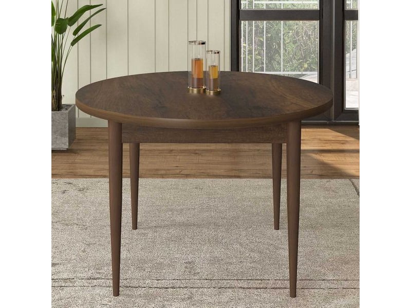  Table de repas ronde rox marron  - Conforama B