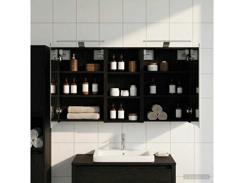  Ensemble de meubles de salle de bain 3 pcs 110x10.5x60.5 cm shl6689  - Conforama D