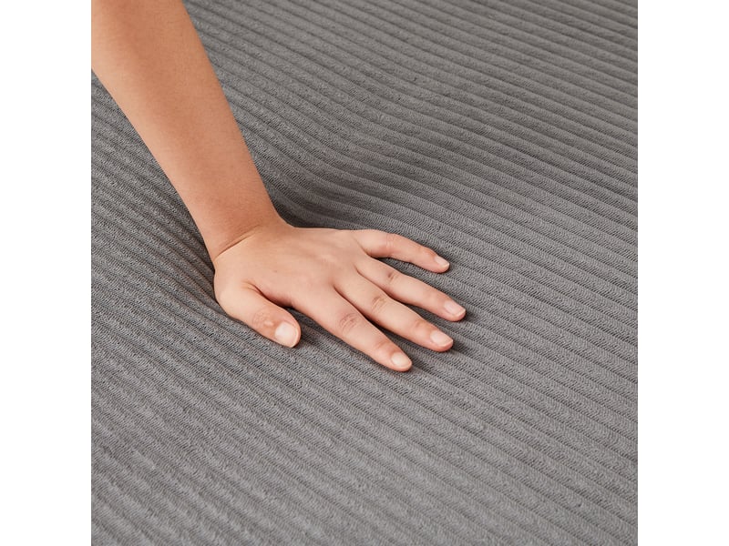 Canapé d’angle en velours côtelé gris, canapé en l 4 places avec méridienne, 220 cm pour salon, dossier et accoudoirs arrondis  - Conforama E