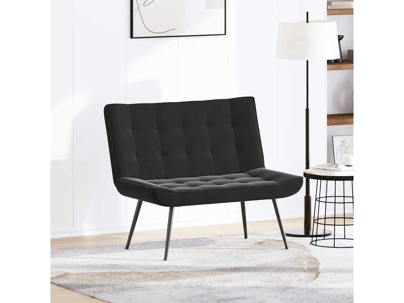  Banc chambre, banc de lit noir 110x74x84 cm velours  - Conforama C