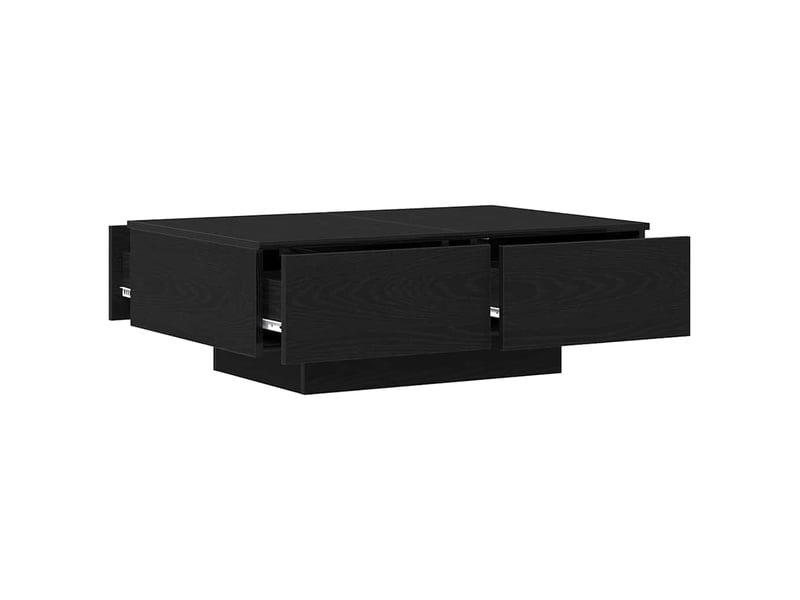  Table basse - table de salon - table à thé chêne noir 90 x 60 x 31 cm bois d'ingénierie  - Conforama E
