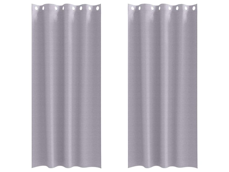 Lot de 2 rideaux occultants, rideaux black-out avec anneaux gris métal 225 x 140 cm cf44652 - Conforama A