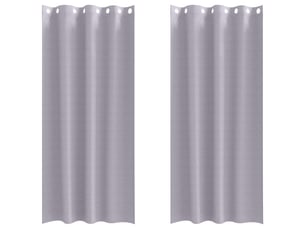 Lot de 2 rideaux occultants, rideaux black-out avec anneaux gris métal 225 x 140 cm cf44652