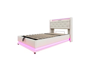 Lit simple 90x200 cm coloris beige