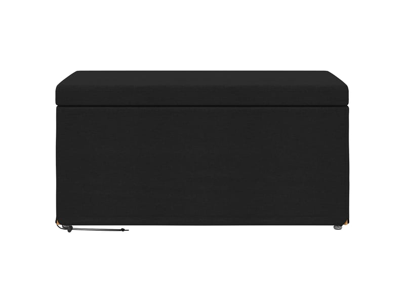  Tabouret bas, ottoman noir 81x41x40 cm tissu et bois stratifié  - Conforama D