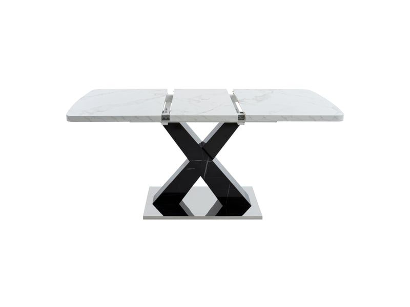 Table à manger extensible 160 x 80 cm en mdf et acier - Conforama D
