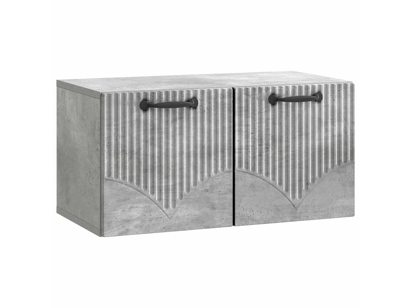  Meuble tv - banc tv - meuble de rangement mural gris béton 59,5 x 31 x 30 cm bois d'ingénierie  - Conforama A