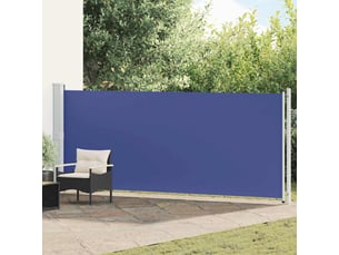 Auvent latéral rétractable, store latéral de patio 600x160 cm bleu