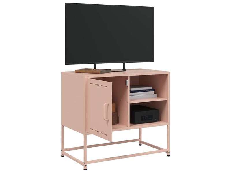  Meuble tv - banc tv - meuble de rangement rose 68x39x60,5 cm acier  - Conforama D
