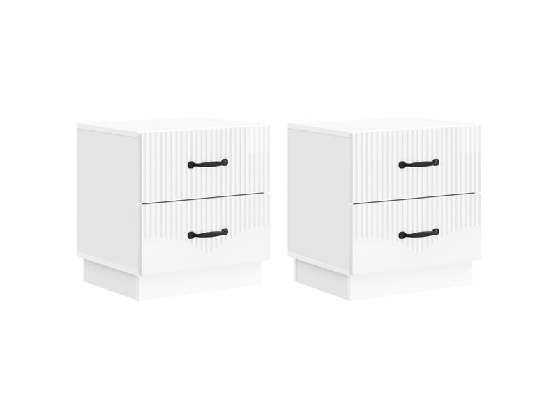  Table de chevet - cabinet de chevet - table de nuit 2 pc blanc brillant 43 x 34,5 x 44,5 cm  - Conforama A