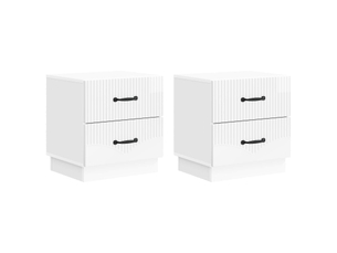 Table de chevet - cabinet de chevet - table de nuit 2 pc blanc brillant 43 x 34,5 x 44,5 cm