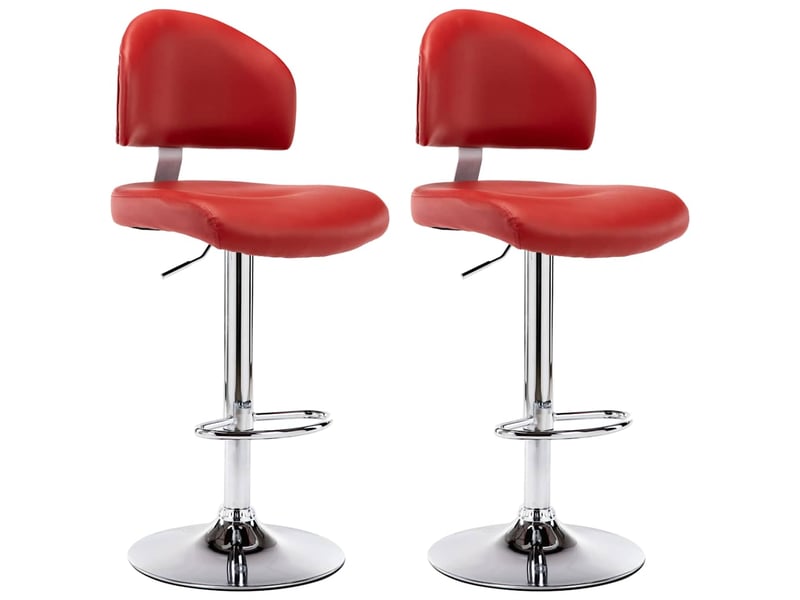  Lot de 2 tabouret de bar, chaise de bar rouge bordeaux similicuir shl11846  - Conforama A