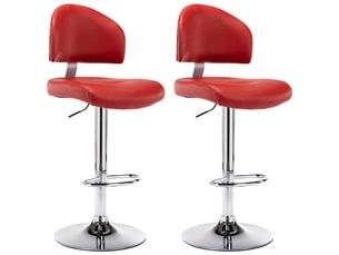 Lot de 2 tabouret de bar, chaise de bar rouge bordeaux similicuir shl11846