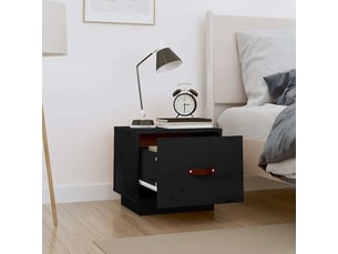 Table de chevet - cabinet de chevet - table de nuit noir 40x34x35 cm bois de pin solide