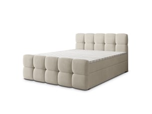 Lit avec rangement 140x200 cm <strong>MASSENO</strong> <strong></strong> coloris beige