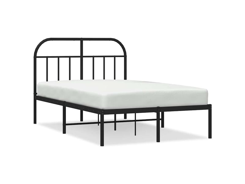  Lit double- lit adulte -  cadre de lit métal sans matelas avec tête de lit noir 120x190cm  - Conforama A